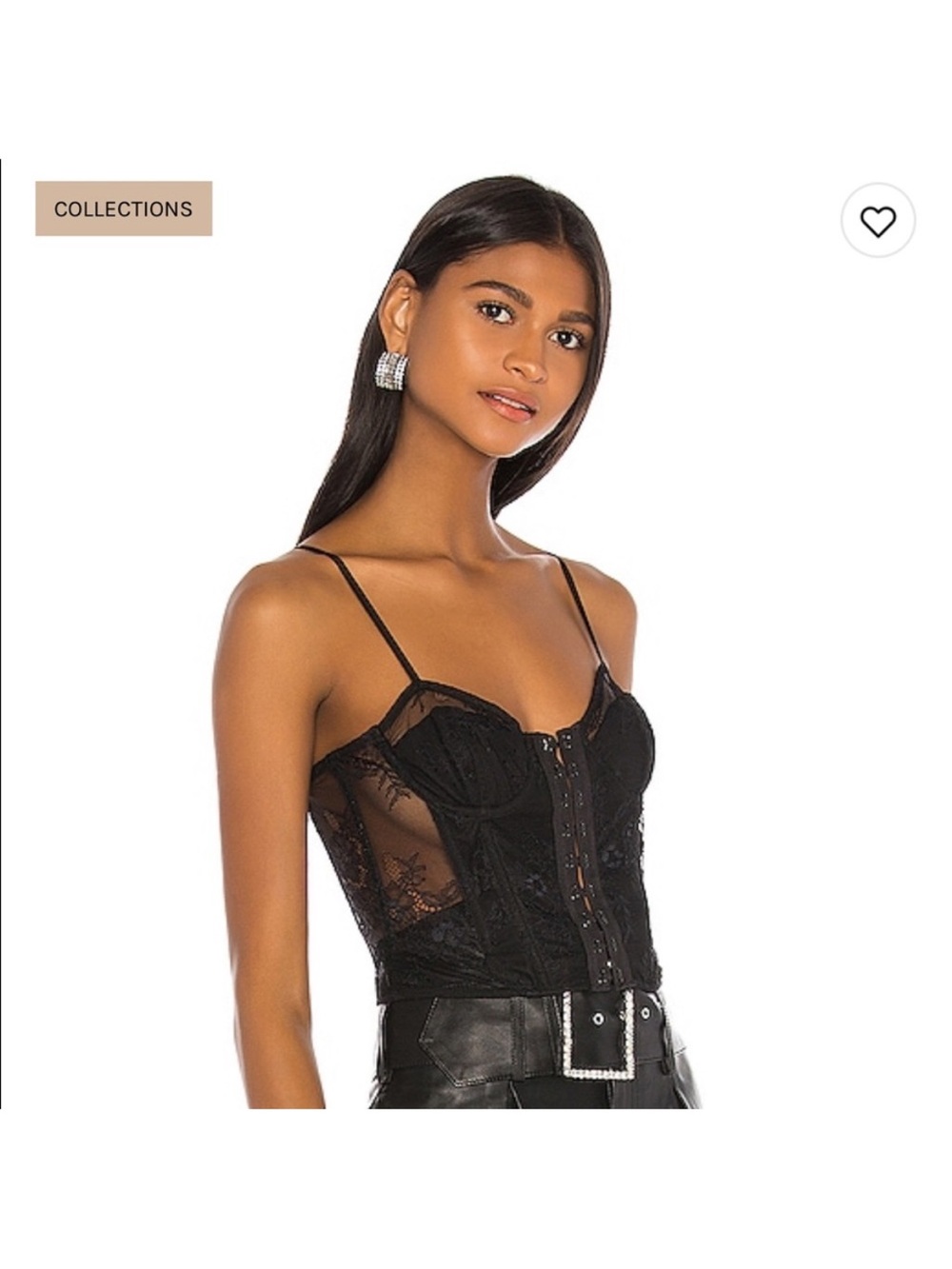 Girlfriend Black Lace Corset Tank Top - Women